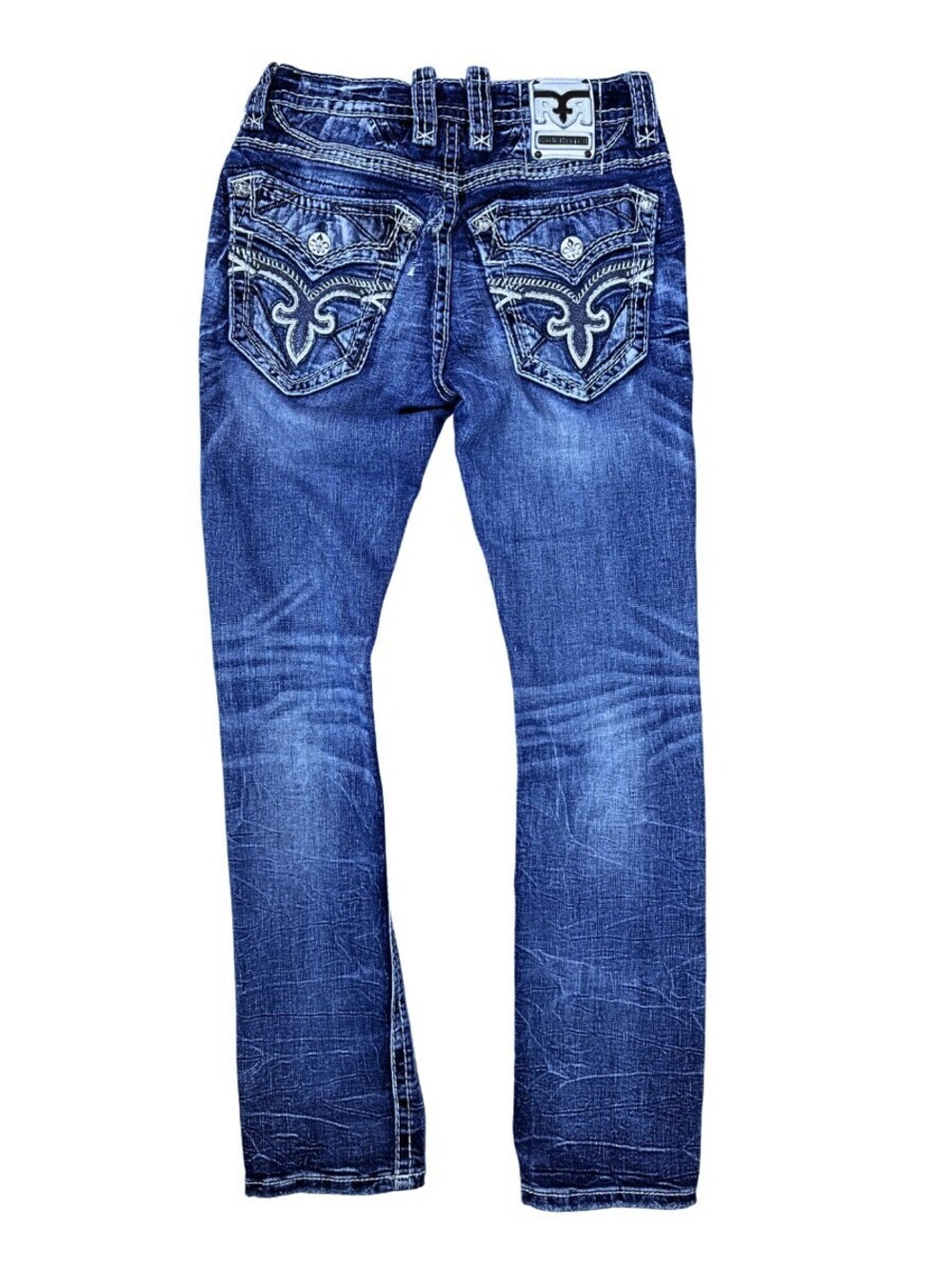 Rock Revival 3rd Slim Straight Jeans 30 Blue Flap Pocket Y2K